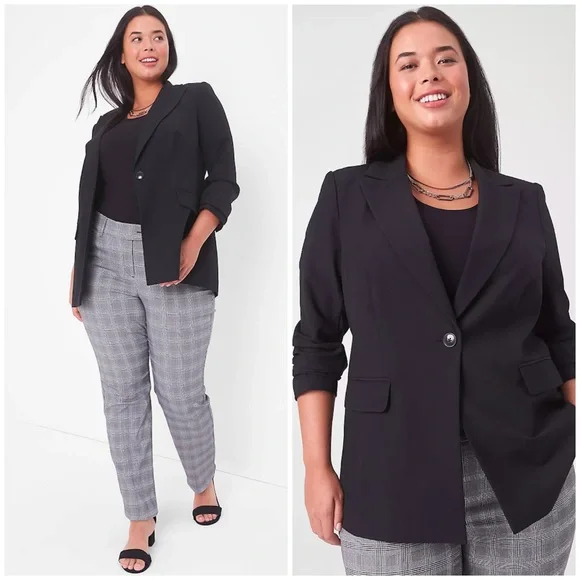 Lane Bryant Jackets Coats Lane Bryant Perfect Drape Black Blazer Sz 2 Business Casual Poshmark